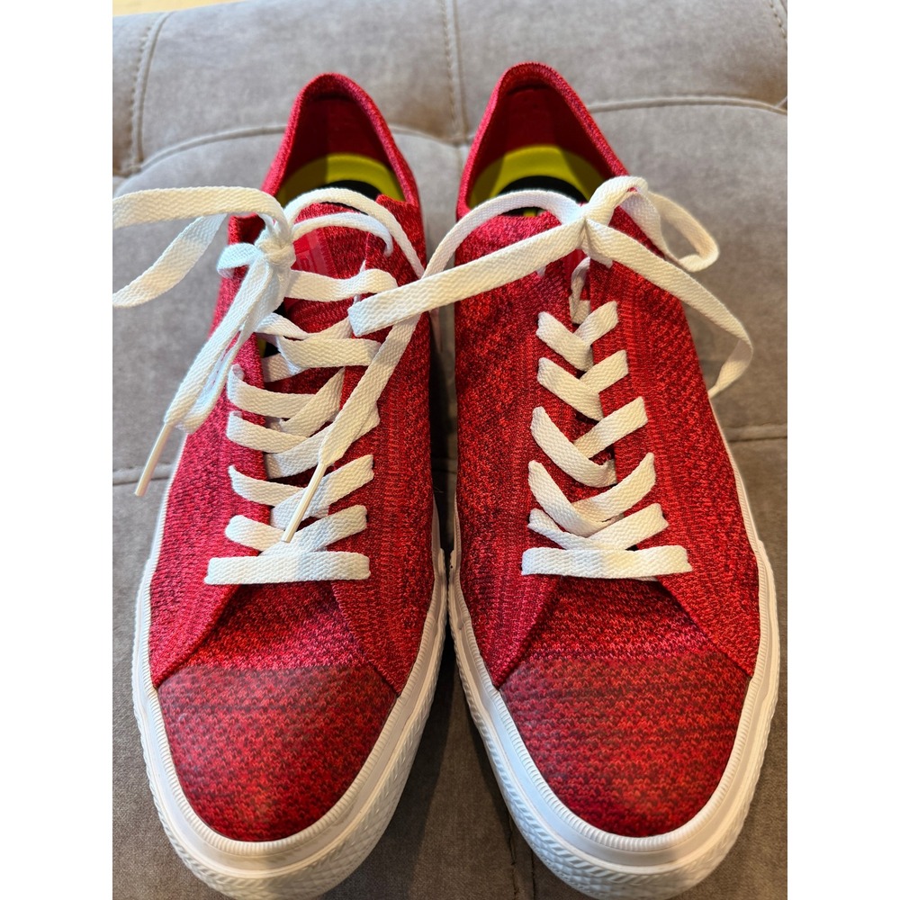 Converse All Star Red Knit Low Top Sneakers Mens 9.5 Womens 11.5 Lunarlon - Picture 1 of 5